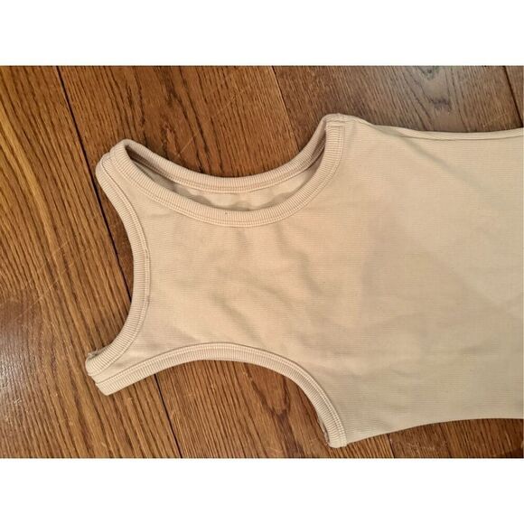 Cream Ribbed Bodycon Tank Dress – Signature 8 (Size S) - Picture 5 of 5
